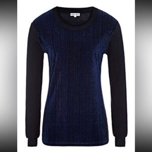 Reiss wool blend black blue crewneck sweater pullover